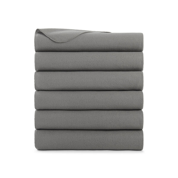 Arkwright Home Cozy Soft Polar Fleece Throw 50x60 Light Grey (6PK) (P-FCPL-6PK-GY) 6/PK