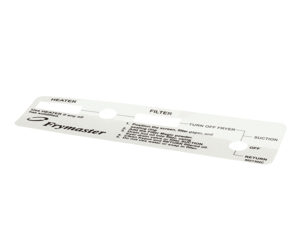 Frymaster 8021302 Label,Pf Frymster Switch Plate (FM8021302) Each