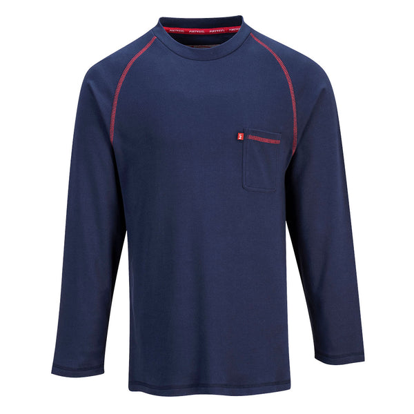 Portwest® Bizflame Knit FR Crew Neck, Navy, Size S (FR01NARS) Each