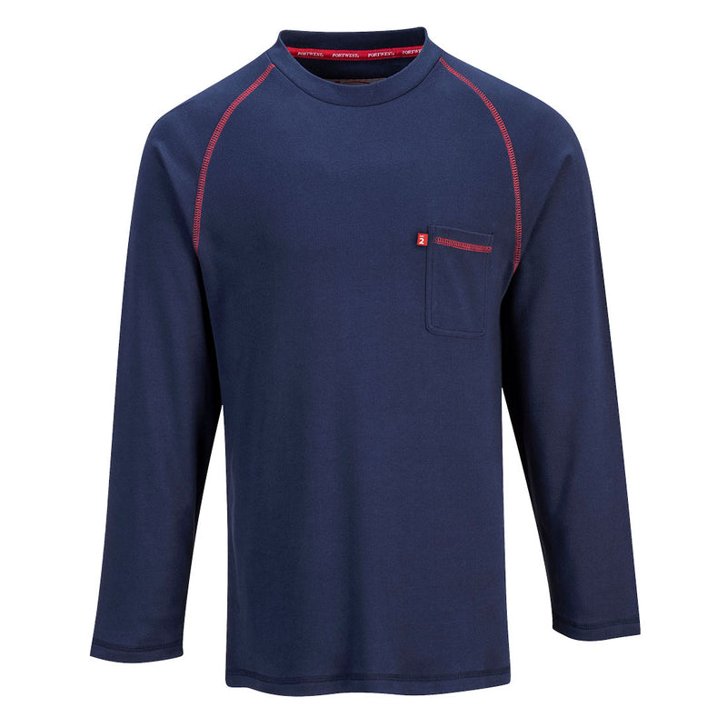 Portwest® Bizflame Knit FR Crew Neck, Navy, Size 5XL (FR01NAR5XL) Each