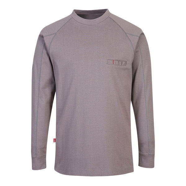 Portwest® Bizflame Knit Anti-Static FR Crew Neck, Gray, Size XL (FR33GRRXL) Each