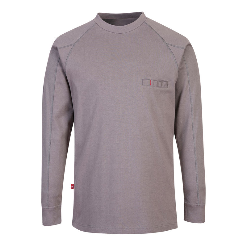 Portwest® Bizflame Knit Anti-Static FR Crew Neck, Gray, Size XL (FR33GRRXL) Each