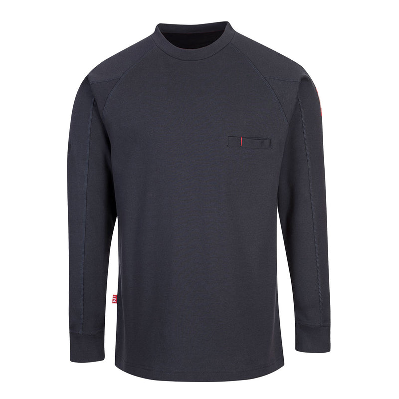 Portwest® Bizflame Knit Anti-Static FR Crew Neck, Navy, Size 4XL (FR33NAR4XL) Each