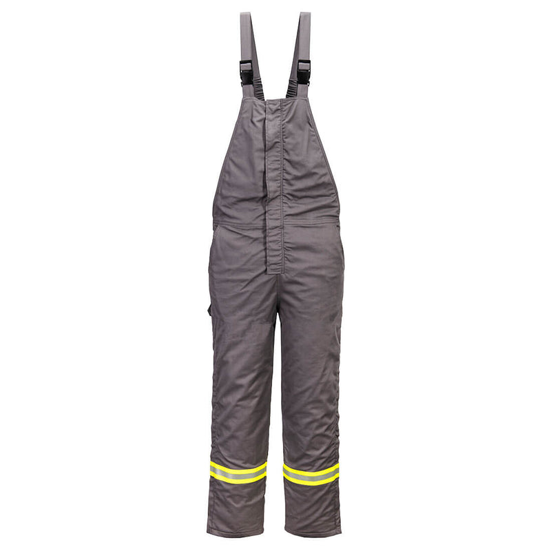 Portwest® Bizflame Work Insulated FR Bib Overall, Gray, Size XXL (FR422GRRXXL) Each