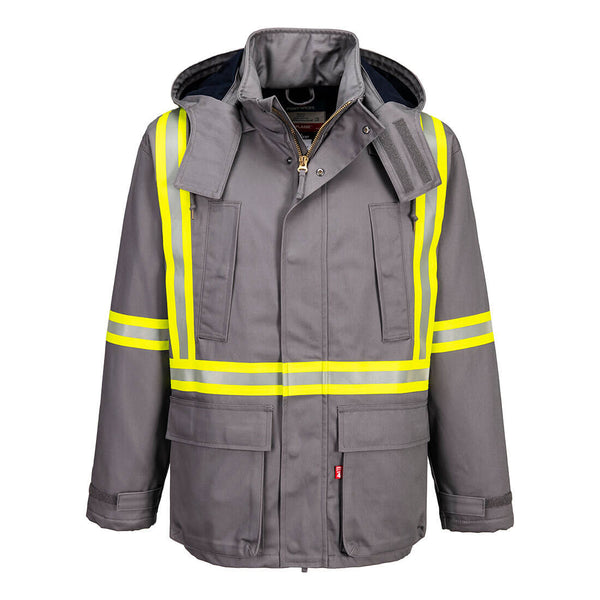 Portwest® Bizflame Work Insulated FR Parka , Gray, Size 5XL (FR610GRR5XL) Each