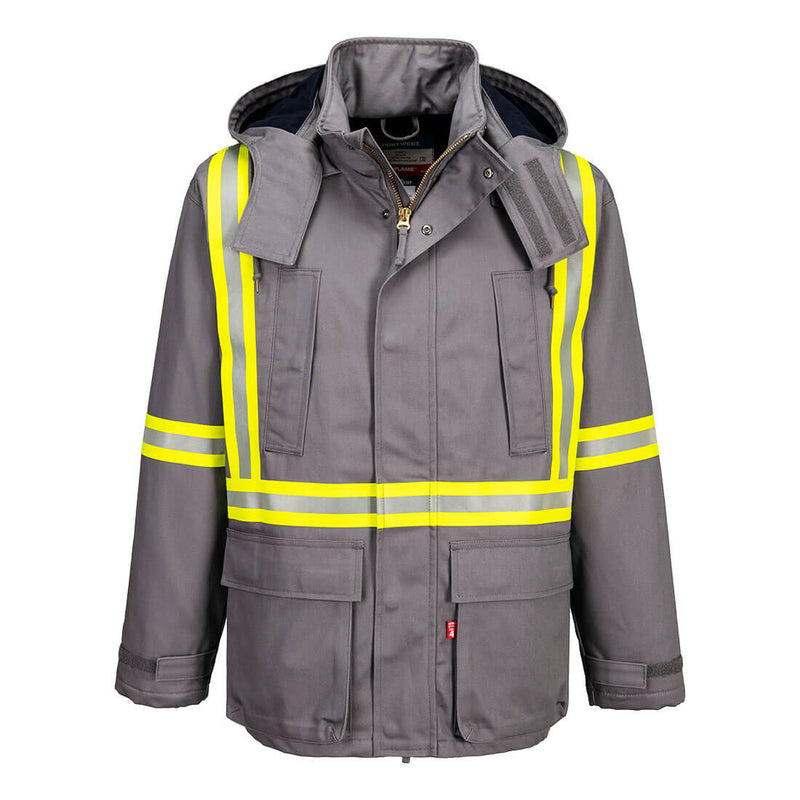 Portwest® Bizflame Work Insulated FR Parka , Gray, Size XXXL (FR610GRRXXXL) Each