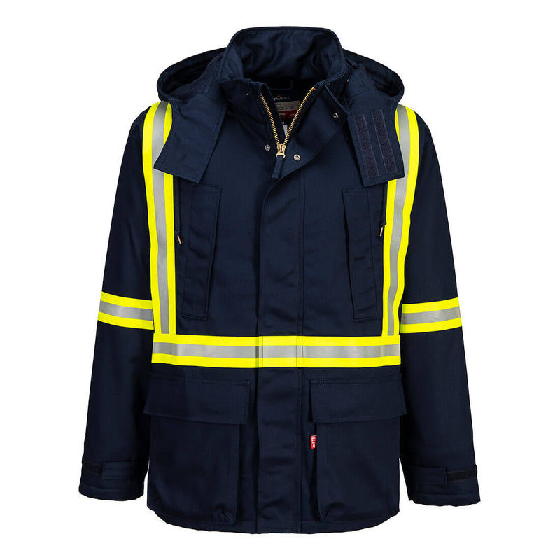 Portwest® Bizflame Work Insulated FR Parka , Navy, Size XXL (FR610NARXXL) Each