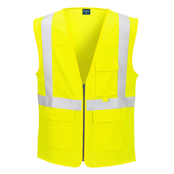 Portwest® Modaflame Hi-Vis Class 2 FR Mesh Vest, Yellow, Size XL (FR611YERXL) Each