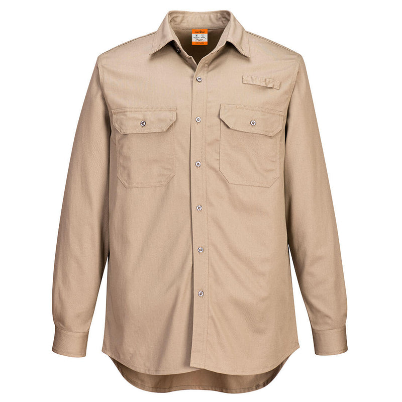 Portwest® Portflame+ Vented FR Work Shirt, Khaki, Size S (FR705KHRS) Each