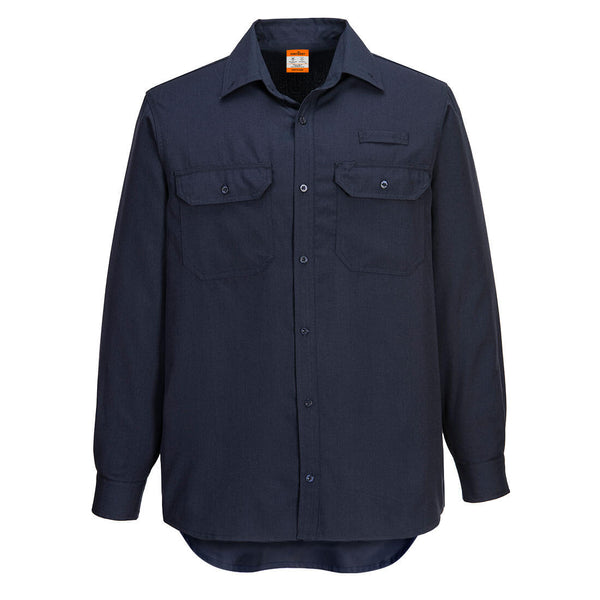 Portwest® Portflame+ Vented FR Work Shirt, Navy, Size 6XL (FR705NAR6XL) Each