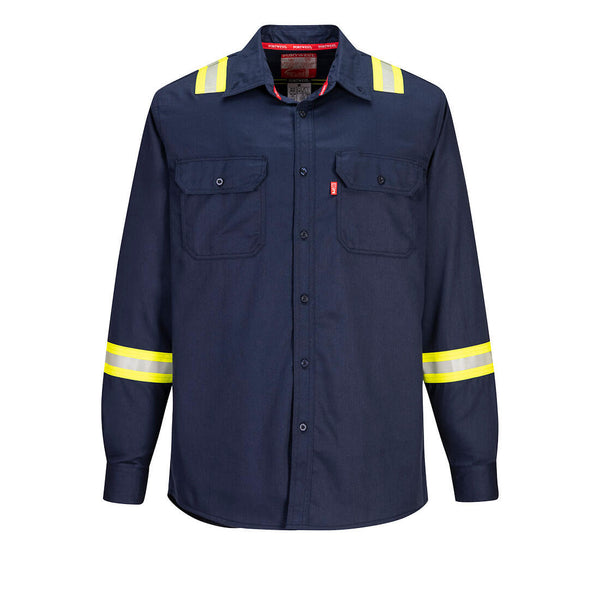 Portwest® Bizflame 88/12 FR Taped Shirt , Navy, Size M (FR706NARM) Each