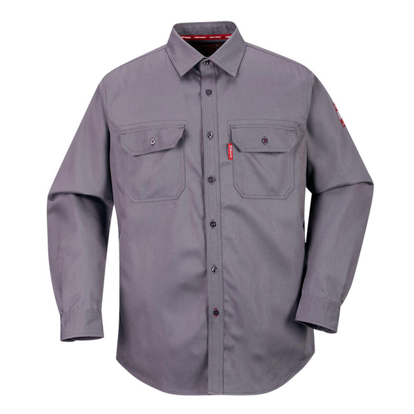 Portwest® Bizflame 88/12 FR Work Shirt, Gray, Size L (FR89GRRL) Each