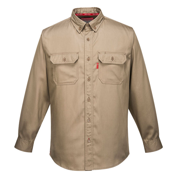 Portwest® Bizflame 88/12 FR Work Shirt, Khaki, Size S (FR89KHRS) Each