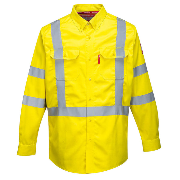 Portwest® Bizflame 88/12 Hi-Vis FR Shirt, Yellow, Size 4XL (FR95YER4XL) Each
