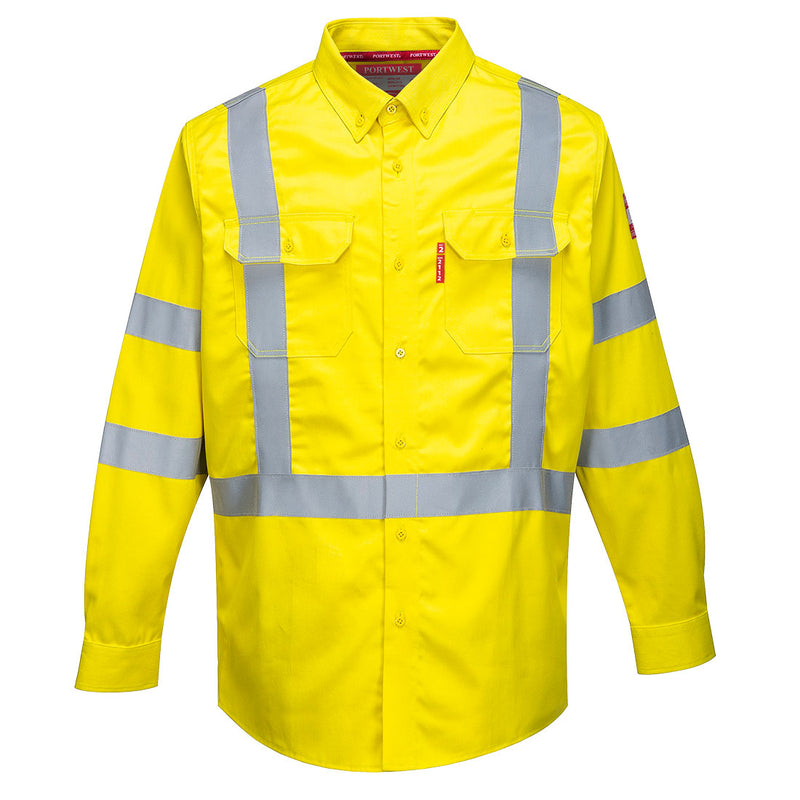 Portwest® Bizflame 88/12 Hi-Vis FR Shirt, Yellow, Size M (FR95YERM) Each