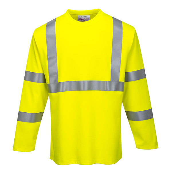 Portwest® Modaflame Knit Hi-Vis FR Long Sleeve T-Shirt, Yellow, Size XXL (FR96YERXXL) Each