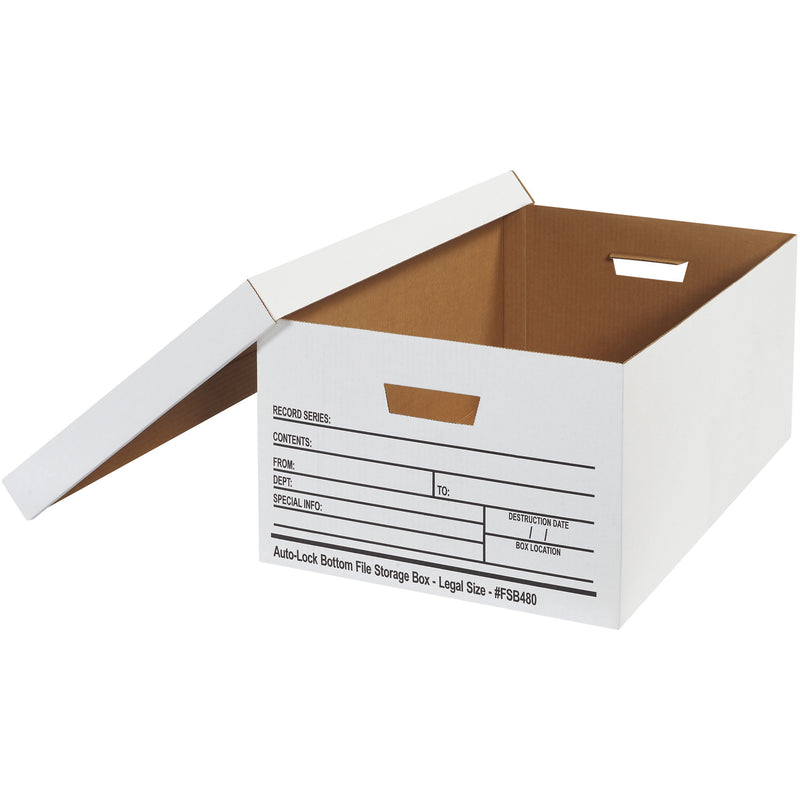 24 x 15 x 10" Auto-Lock Bottom File Storage Boxes (FSB480) Case Of 12