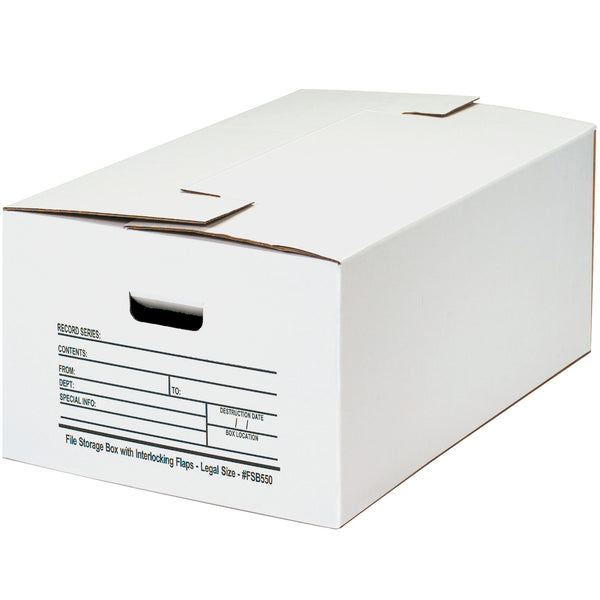 24 x 15 x 10" Interlocking Flap File Storage Boxes (FSB550) Case Of 12