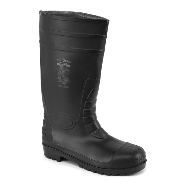 Portwest® Total Safety Rain boot S5 FO, Black, Size 48 (FW95BKR48) Each