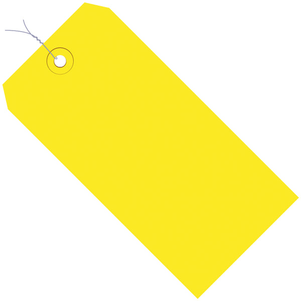 2 3/4 x 1 3/8" Yellow 13 Pt. Shipping Tags - Pre-Wired, Case Of 1000 Case Of 1000