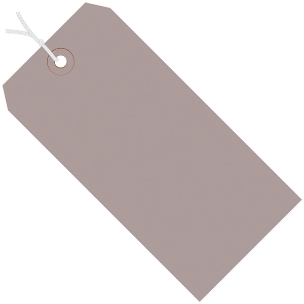 4 3/4 x 2 3/8" Gray 13 Pt. Shipping Tags - Pre-Strung, Case Of 1000 Case Of 1000