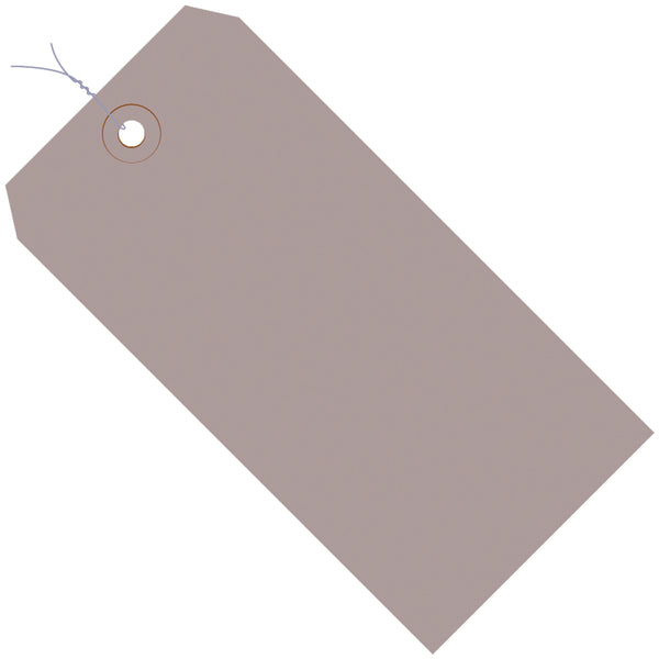 4 3/4 x 2 3/8" Gray 13 Pt. Shipping Tags - Pre-Wired, Case Of 1000 Case Of 1000