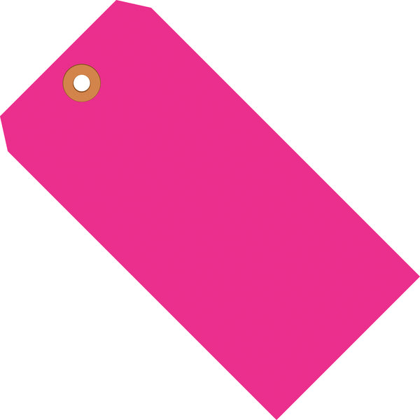 4 1/4 x 2 1/8" Fluorescent Pink 13 Pt. Shipping Tags, Case Of 1000 Case Of 1000