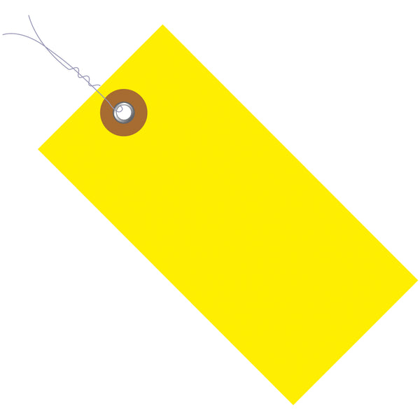 2 3/4 x 1 3/8" Yellow Tyvek® Pre-Wired Shipping Tag, Case Of 100 Case Of 100