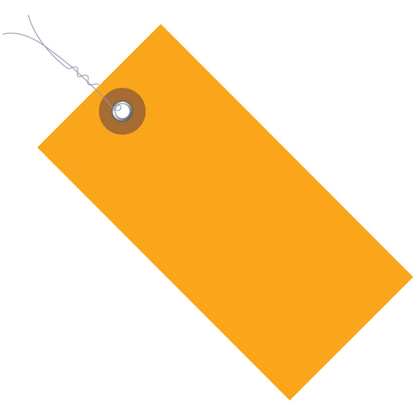 2 3/4 x 1 3/8" Orange Tyvek® Pre-Wired Shipping Tag, Case Of 100 Case Of 100