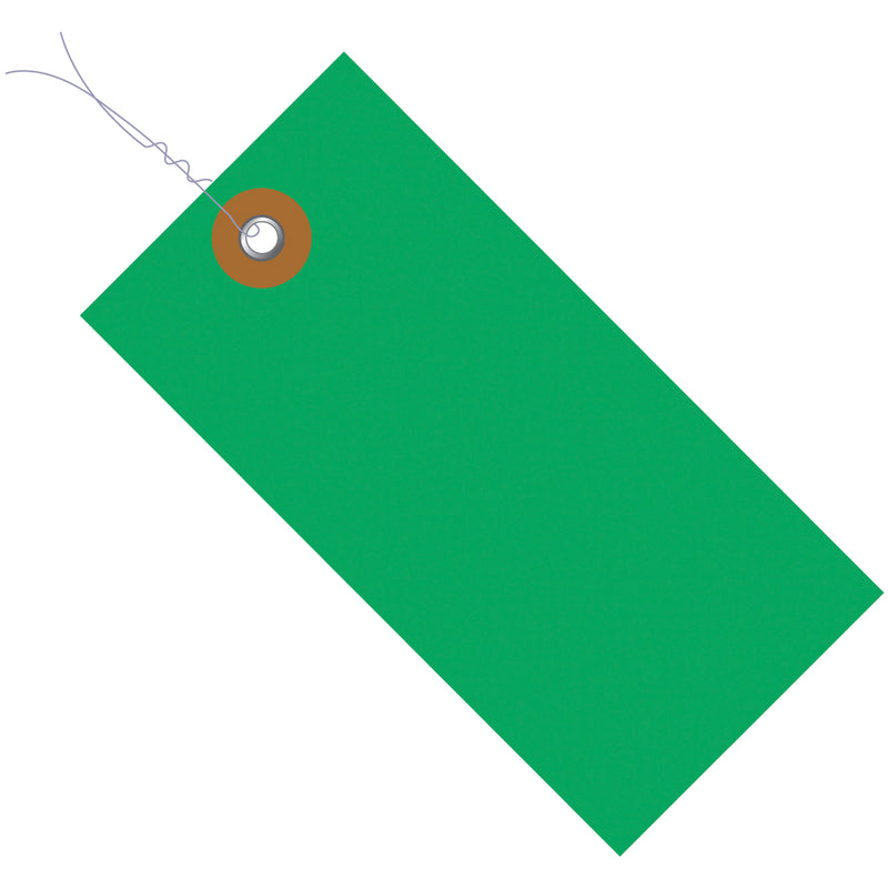 4 1/4 x 2 1/8" Green Tyvek® Pre-Wired Shipping Tag, Case Of 100 Case Of 100