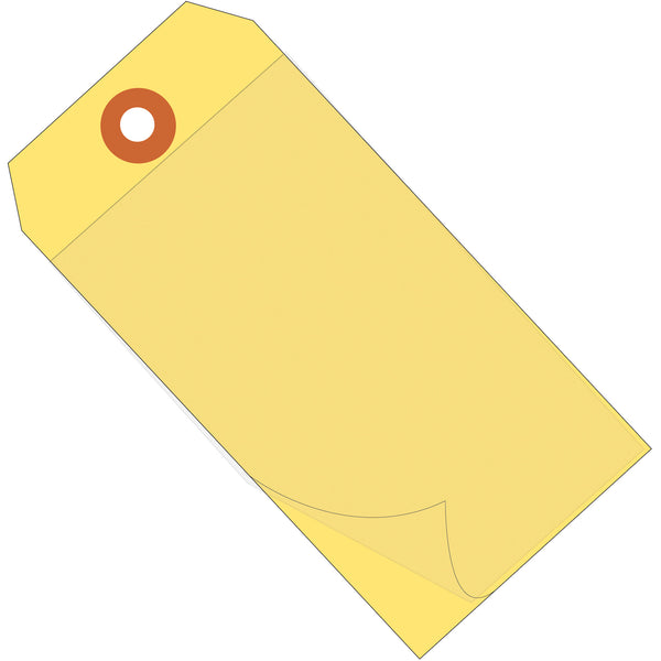 6 1/4 x 3 1/8" Yellow Self-Laminating Tags, Case Of 100 Case Of 100