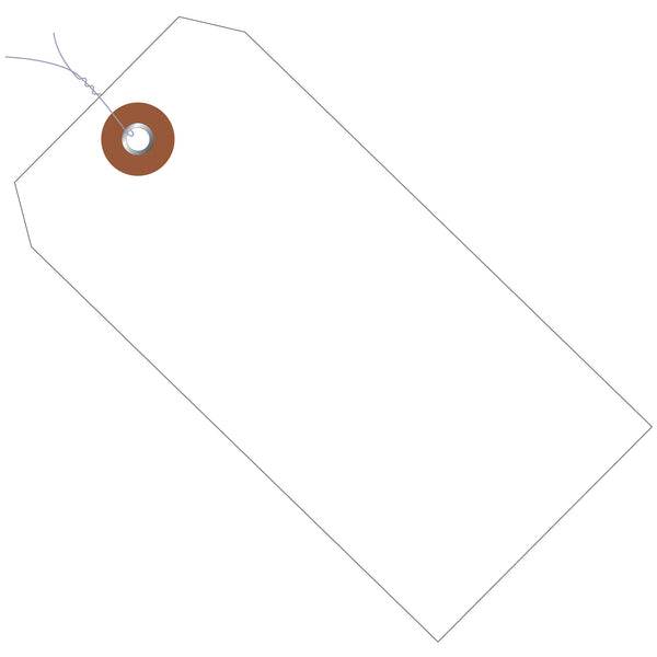 4 3/4 x 2 3/8" White Plastic Shipping Tags - Pre-Wired, Case Of 100 Case Of 100