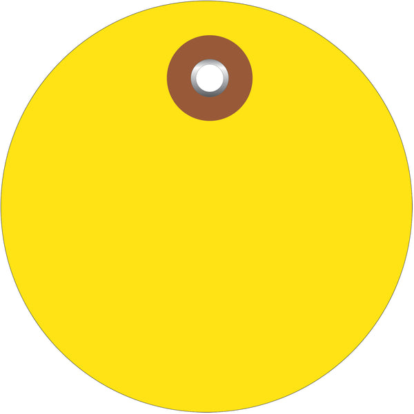 2" Yellow Plastic Circle Tags, Case Of 100 Case Of 100