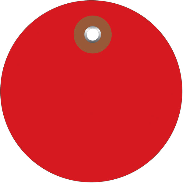 2" Red Plastic Circle Tags, Case Of 100 Case Of 100