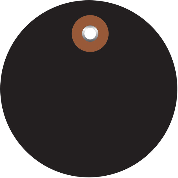 3" Black Plastic Circle Tags, Case Of 100 Case Of 100