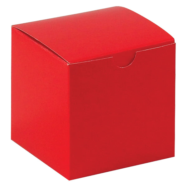 4 x 4 x 4" Holiday Red Gift Boxes (GB444R) Case Of 100