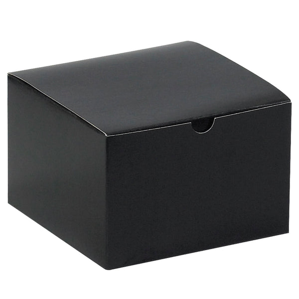 6 x 6 x 4" Black Gloss Gift Boxes (GB664BK) Case Of 100