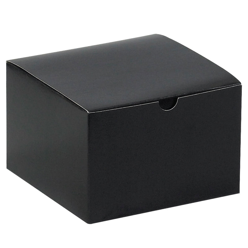 6 x 6 x 4" Black Gloss Gift Boxes (GB664BK) Case Of 100