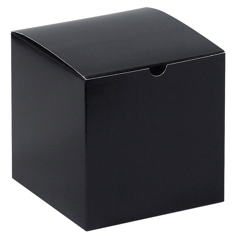 6 x 6 x 6" Black Gloss Gift Boxes (GB666BK) Case Of 100