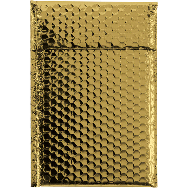 7 1/2 x 11" Gold Glamour Bubble Mailers, Case Of 72 Case Of 72