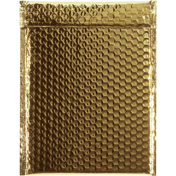 9 x 11 1/2" Gold Glamour Bubble Mailers, Case Of 100 Case Of 100