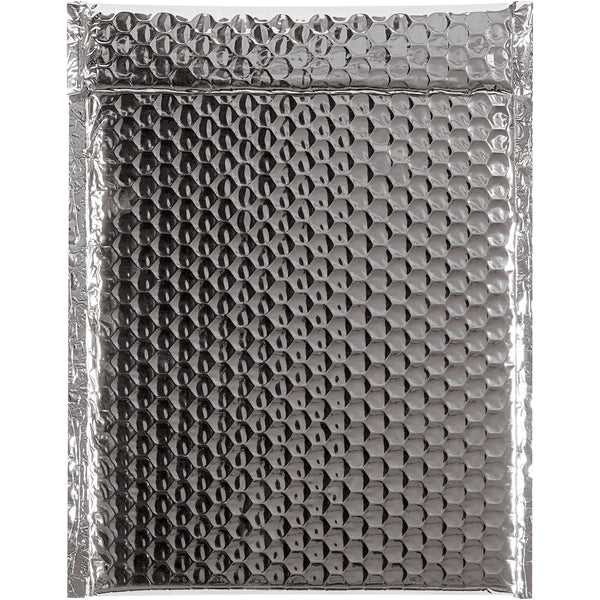 9 x 11 1/2" Silver Glamour Bubble Mailers, Case Of 100 Case Of 100