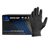 Hand Armor® Nitrile Textured Gloves, Powder Free, 9 mil, Black, XL, Box of 100 (HOSGDNT107BKX) Box of 100