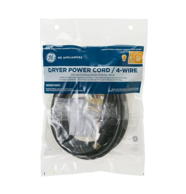GE Appliance Wx09X10020 Power Cord 6' 30Amp 4 W (GEWX09X10020) Each