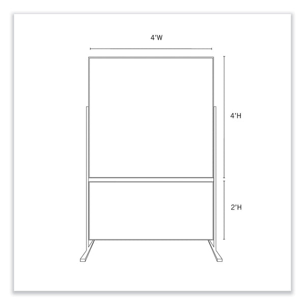 Ghent Double-Sided Magnetic Porcelain Whiteboard, Caramel Vinyl Tackboard w/Aluminum Frame, 50.5x72.88 (GHEFPM1M164183) Each