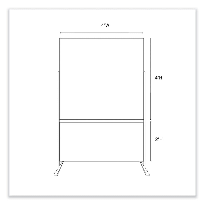 Ghent Double-Sided Magnetic Porcelain Whiteboard, Caramel Vinyl Tackboard w/Aluminum Frame, 50.5x72.88 (GHEFPM1M164183) Each