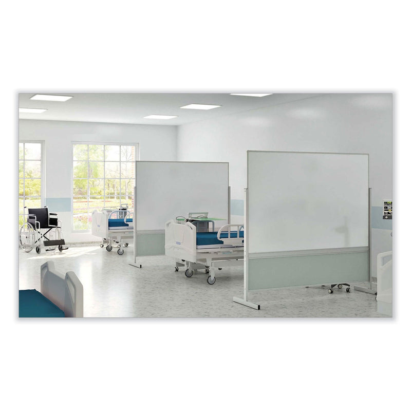 Ghent Double-Sided Magnetic Porcelain Whiteboard, Caramel Vinyl Tackboard w/Aluminum Frame, 50.5x72.88 (GHEFPM1M164183) Each
