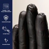 Safety Zone® Synthetic Vinyl Powder Free 4.5 mil Gloves, Black, XL, Case of 1000 (SZNGL-VN104BKFX) Case of 1000