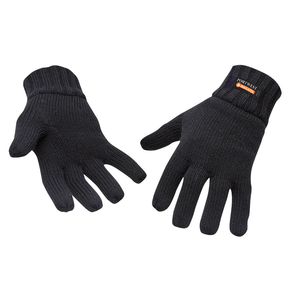 Portwest® Knit Glove Insulatex Lined, Black, Size  (GL13BKR) Each