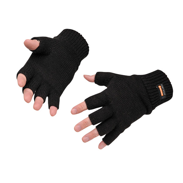 Portwest® Fingerless Knit Insulatex Glove, Black, Size  (GL14BKR) Each